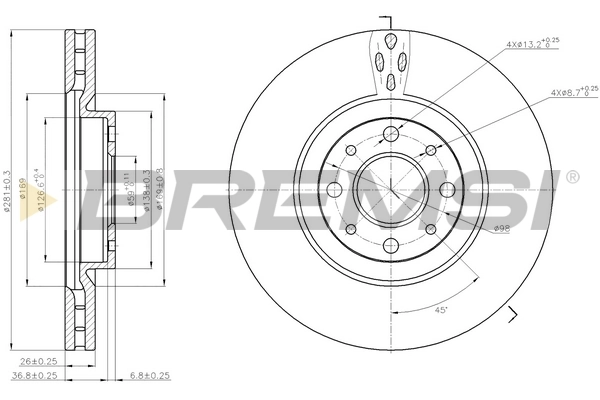 BREMSI féktárcsa - CD7122V - TothCarparts