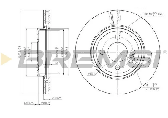 BREMSI féktárcsa - CD7127V - TothCarparts