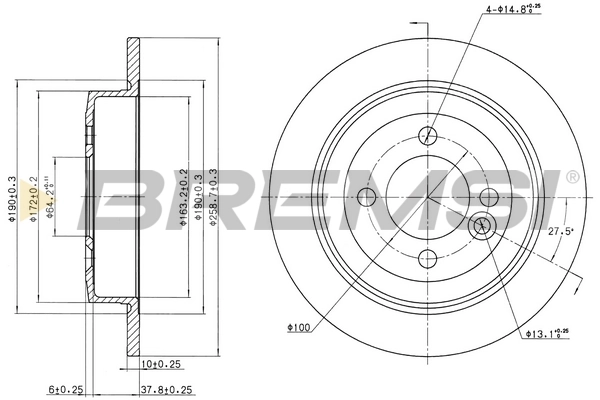 BREMSI féktárcsa - CD7128S - TothCarparts