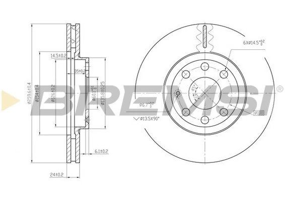 BREMSI féktárcsa - CD7131V - TothCarparts