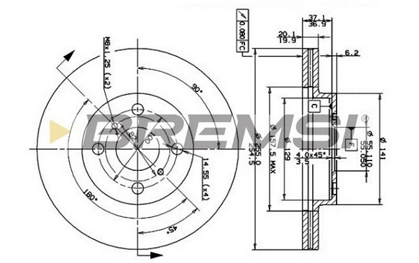 BREMSI féktárcsa - CD7149V - TothCarparts