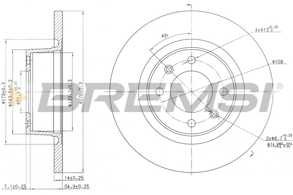 BREMSI féktárcsa - CD7157S - TothCarparts