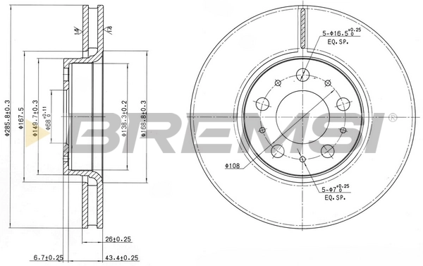 BREMSI féktárcsa - CD7163V - TothCarparts