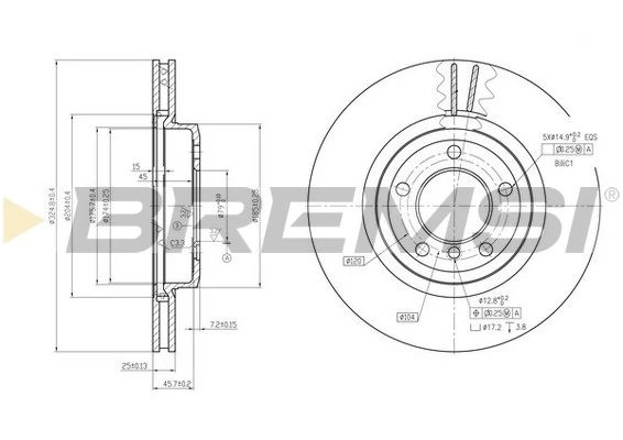 BREMSI féktárcsa - CD7174V - TothCarparts