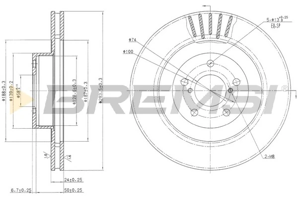 BREMSI féktárcsa - CD7175V - TothCarparts