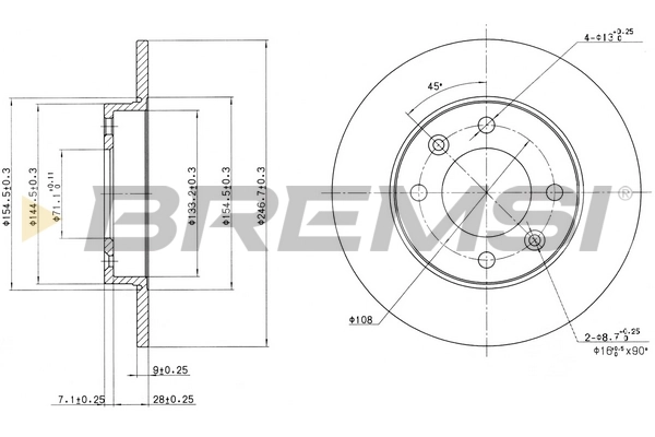 BREMSI féktárcsa - CD7178S - TothCarparts