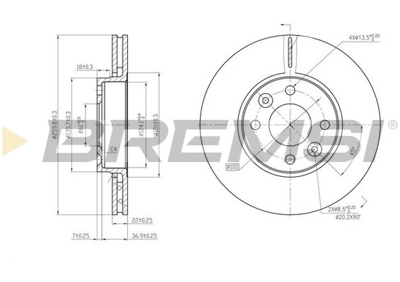 BREMSI féktárcsa - CD7201V - TothCarparts