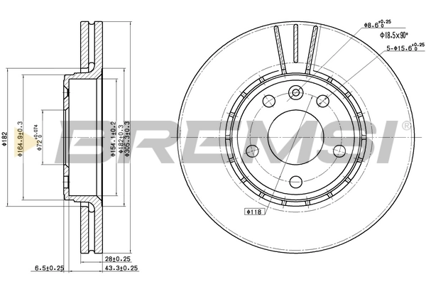BREMSI féktárcsa - CD7204V - TothCarparts