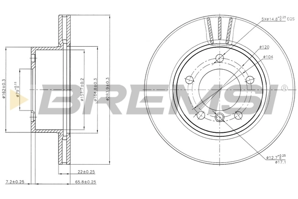 BREMSI féktárcsa - CD7228V - TothCarparts