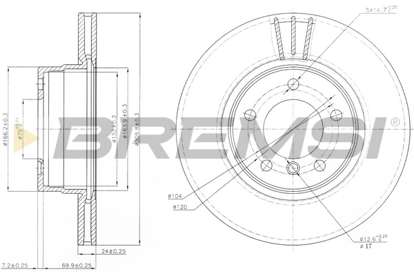 BREMSI féktárcsa - CD7241V - TothCarparts