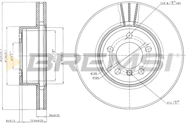 BREMSI féktárcsa - CD7243V - TothCarparts