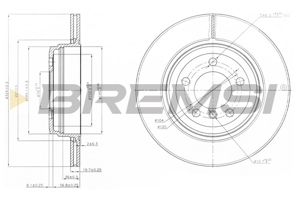 BREMSI féktárcsa - CD7244V - TothCarparts
