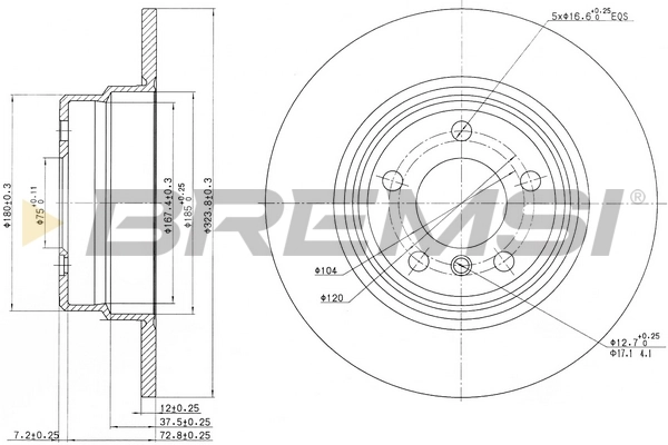 BREMSI féktárcsa - CD7255S - TothCarparts