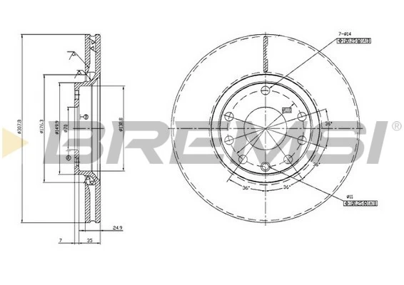 BREMSI féktárcsa - CD7261V - TothCarparts