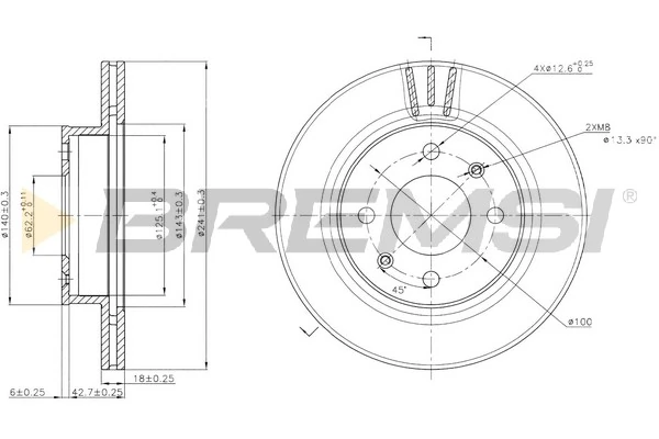 BREMSI féktárcsa - CD7268V - TothCarparts