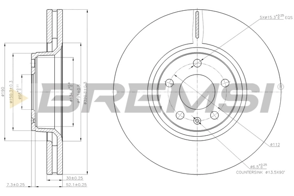 BREMSI féktárcsa - CD7277V - TothCarparts