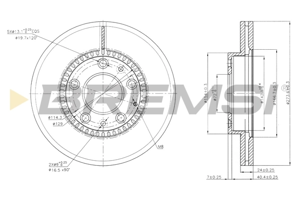 BREMSI féktárcsa - CD7278V - TothCarparts