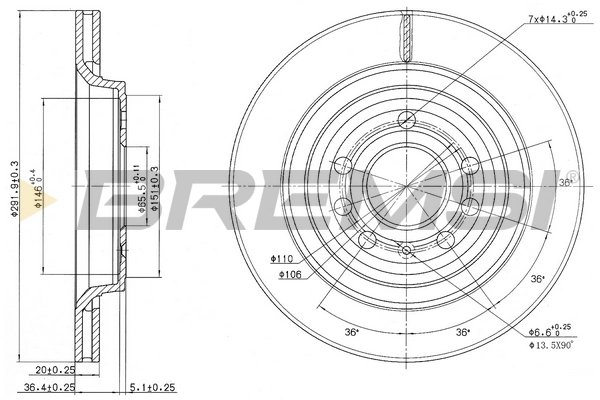 BREMSI féktárcsa - CD7289V - TothCarparts