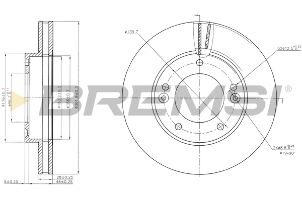 BREMSI féktárcsa - CD7290V - TothCarparts