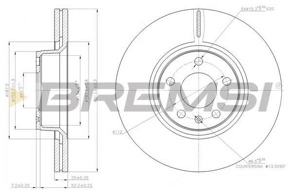 BREMSI féktárcsa - CD7291V - TothCarparts