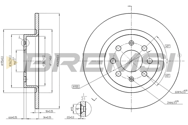 BREMSI féktárcsa - CD7299S - TothCarparts