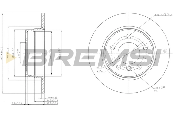 BREMSI féktárcsa - CD7303S - TothCarparts