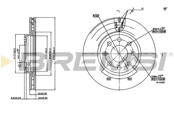 BREMSI féktárcsa - CD7304V - TothCarparts