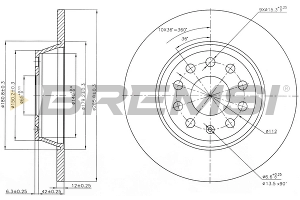 BREMSI féktárcsa - CD7306S - TothCarparts