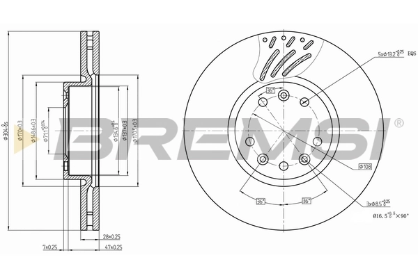 BREMSI féktárcsa - CD7324V - TothCarparts