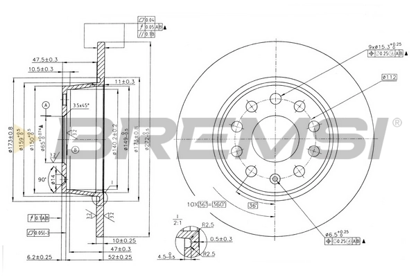 BREMSI féktárcsa - CD7328S - TothCarparts