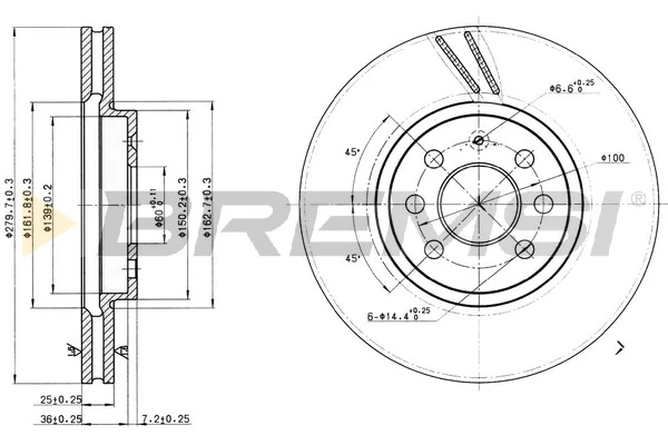 BREMSI féktárcsa - CD7374V - TothCarparts