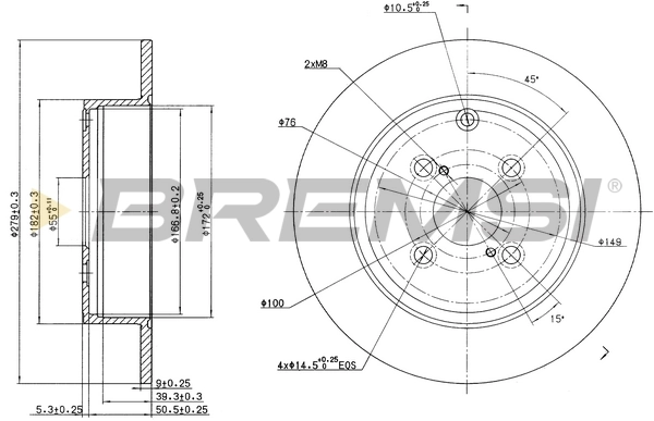 BREMSI féktárcsa - CD7421S - TothCarparts