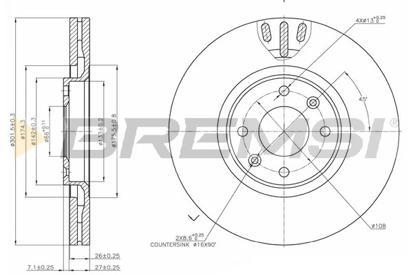 BREMSI féktárcsa - CD7442V - TothCarparts