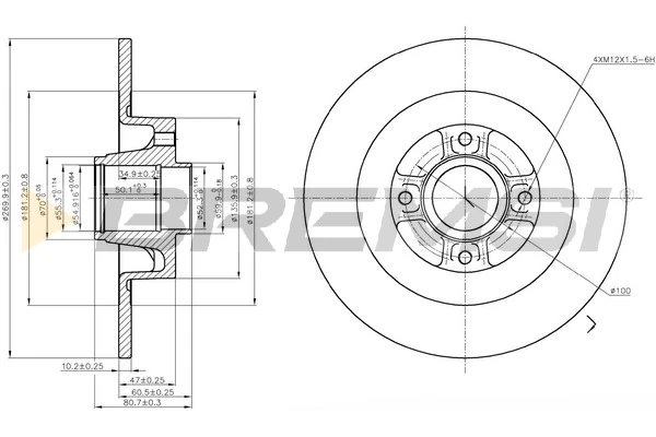 BREMSI féktárcsa - CD7443S - TothCarparts