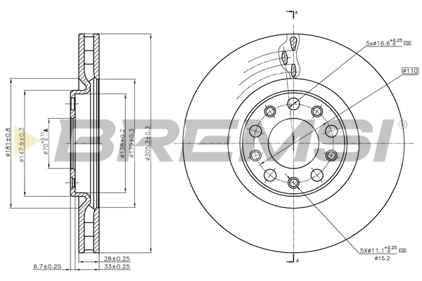 BREMSI féktárcsa - CD7451V - TothCarparts