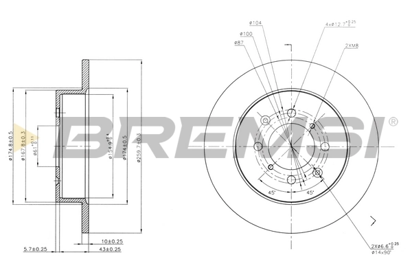 BREMSI féktárcsa - CD7466S - TothCarparts