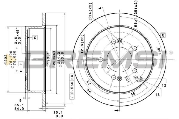 BREMSI féktárcsa - CD7493S - TothCarparts