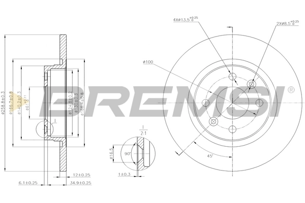 BREMSI féktárcsa - CD7502S - TothCarparts