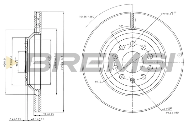 BREMSI féktárcsa - CD7503V - TothCarparts