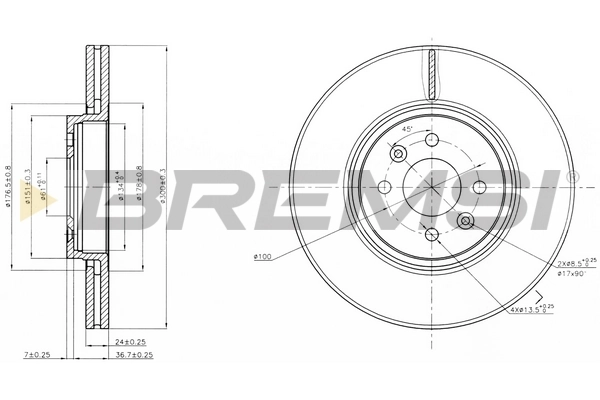 BREMSI féktárcsa - CD7513V - TothCarparts