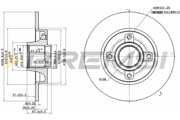 BREMSI féktárcsa - CD7523S - TothCarparts