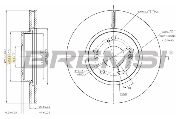 BREMSI féktárcsa - CD7539V - TothCarparts