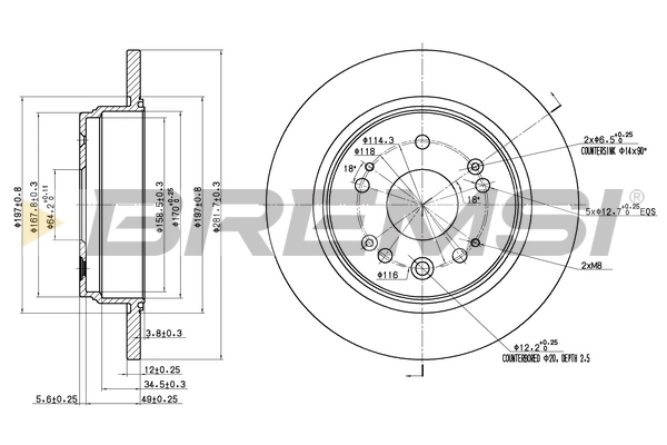 BREMSI féktárcsa - CD7540S - TothCarparts