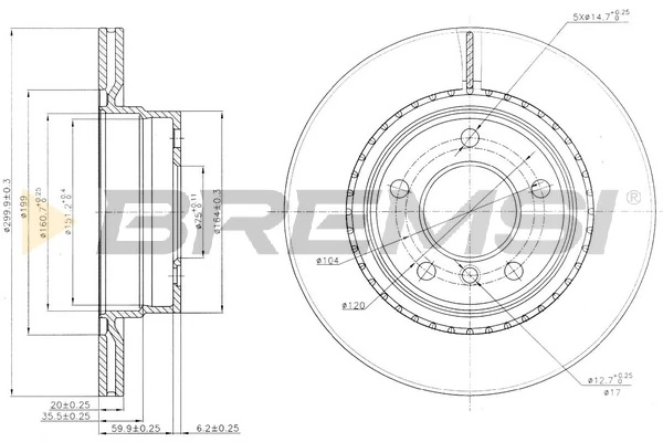 BREMSI féktárcsa - CD7549V - TothCarparts