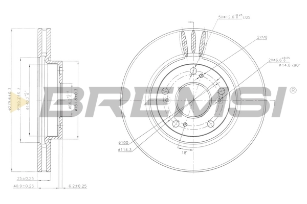 BREMSI féktárcsa - CD7557V - TothCarparts