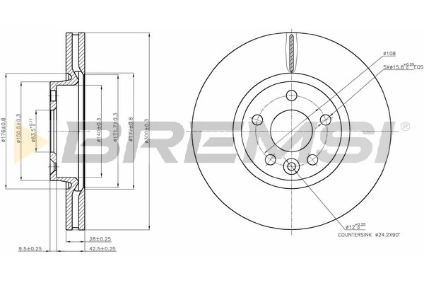 BREMSI féktárcsa - CD7567V - TothCarparts