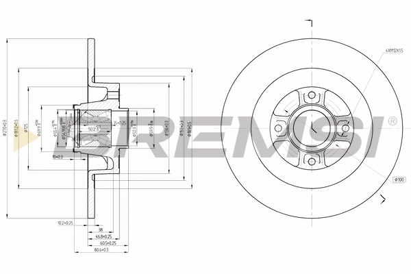 BREMSI féktárcsa - CD7570S - TothCarparts
