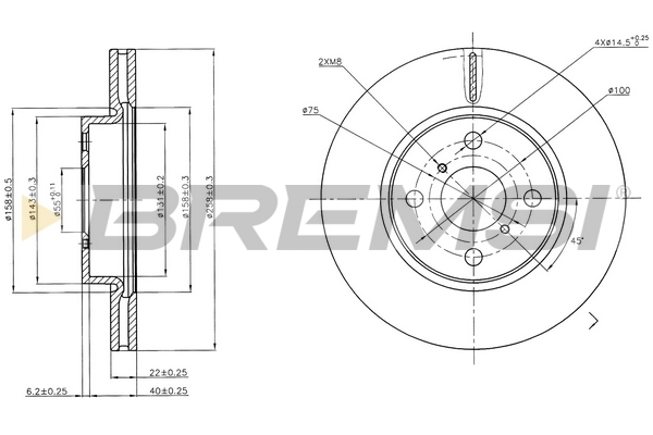 BREMSI féktárcsa - CD7587V - TothCarparts