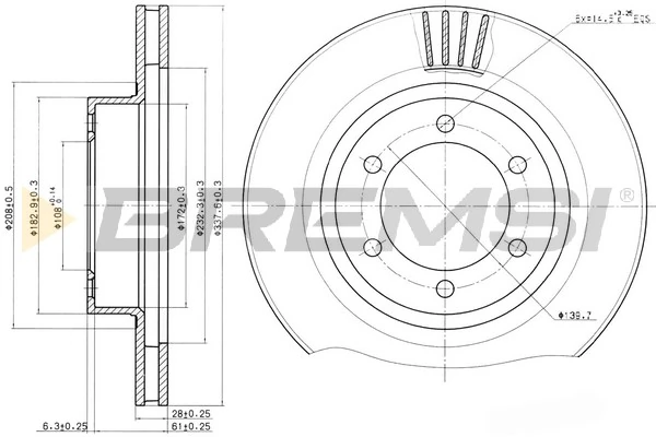 BREMSI féktárcsa - CD7594V - TothCarparts
