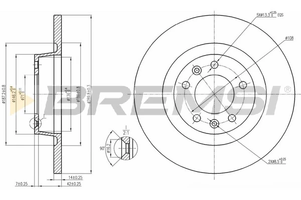 BREMSI féktárcsa - CD7602S - TothCarparts